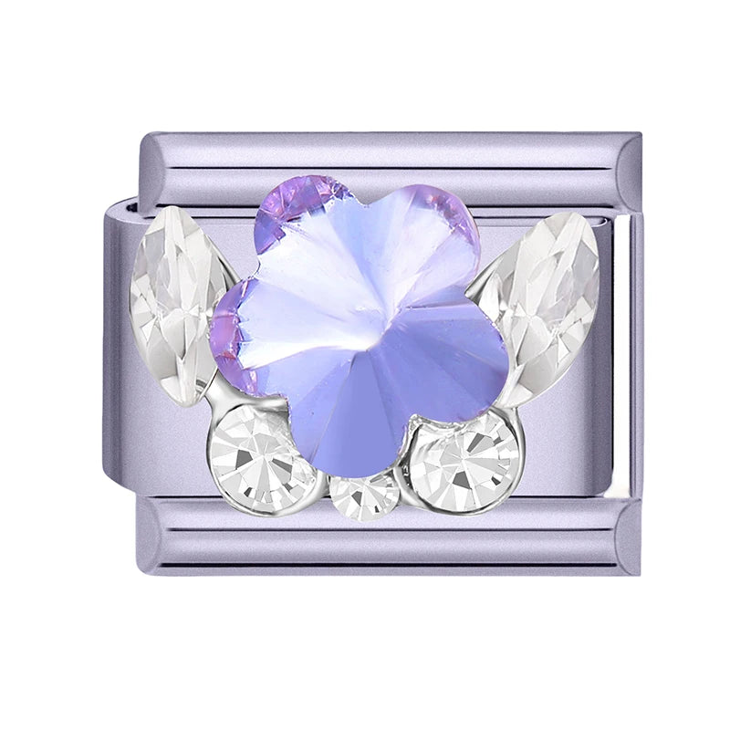2026 Y2K Charm Beautiful Purple Sunset Zircon Italian Links Fit