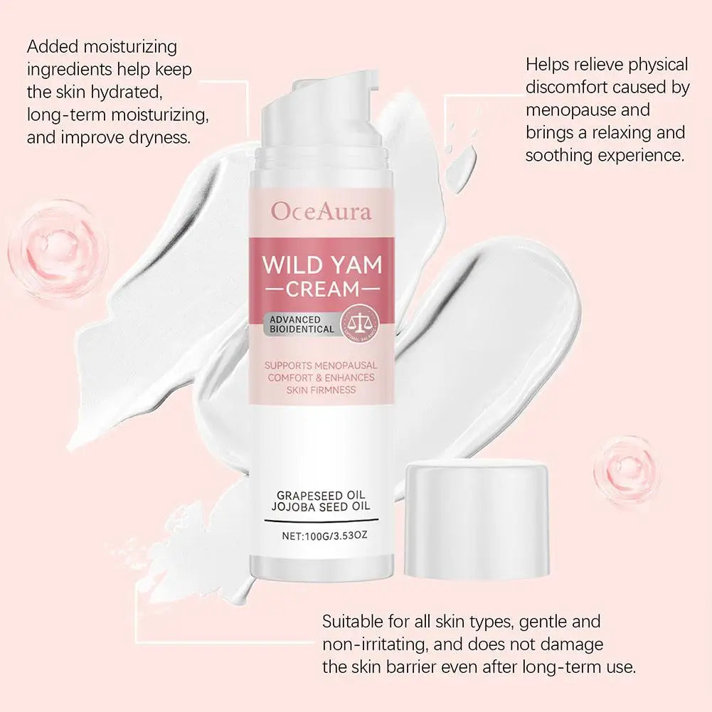 Wild Yam Cream Facial Women Natural Estrogen Moisturizer Hydrates Qme