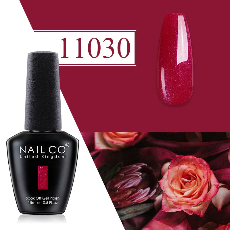 Nailco Jelly Gel Nail Polish Transparent Varnishes 44 Colors Red Pink