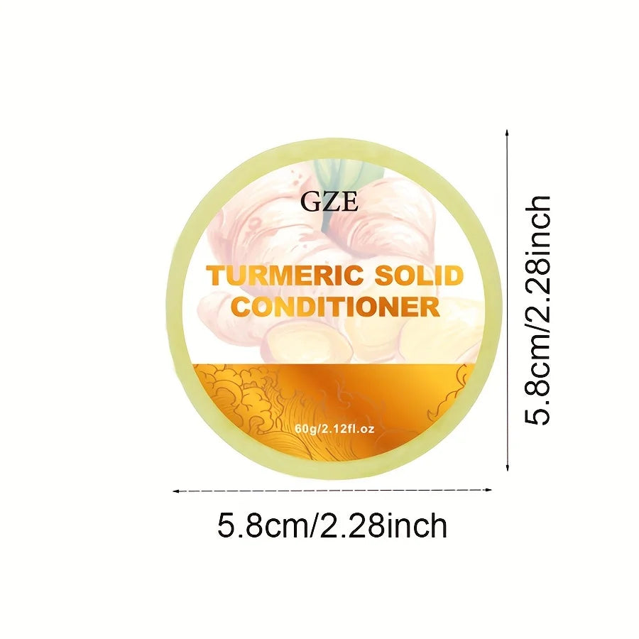 GZE Ginger Shampoo Bar Soap and Turmeric Solid Conditioner Hair Set for Thinning, Lock in Moisture & Shine and Control Frizz. Qme