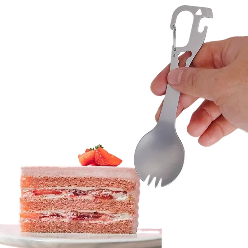 Portable Stainless Fork Spoon Cutlery 1 Utility Spork Multifunctional Qme