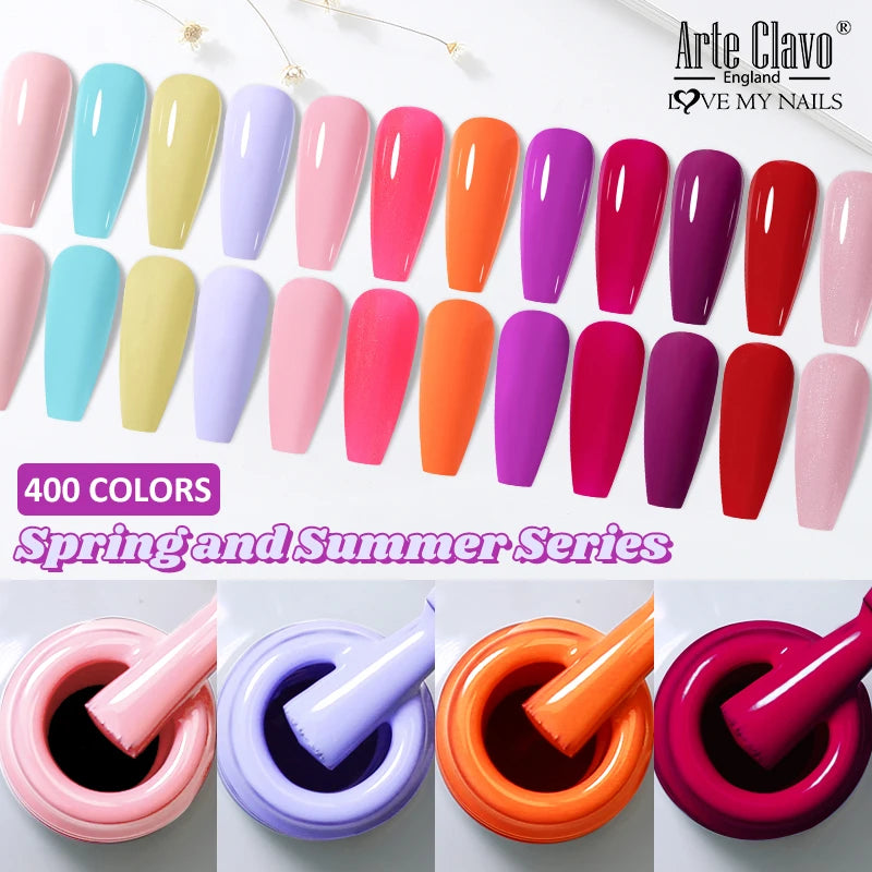 Arte Clavo Jelly Series Semi-transparent Light Pink Peach Gel Nail Qme