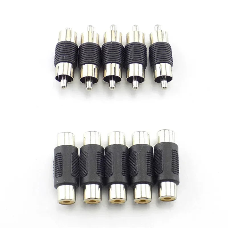 30pcs RCA Female to Female Coupler Plug Audio Video Cable Jack Plug Adapter Converter RCA Male to Male Joiner Connector Qme