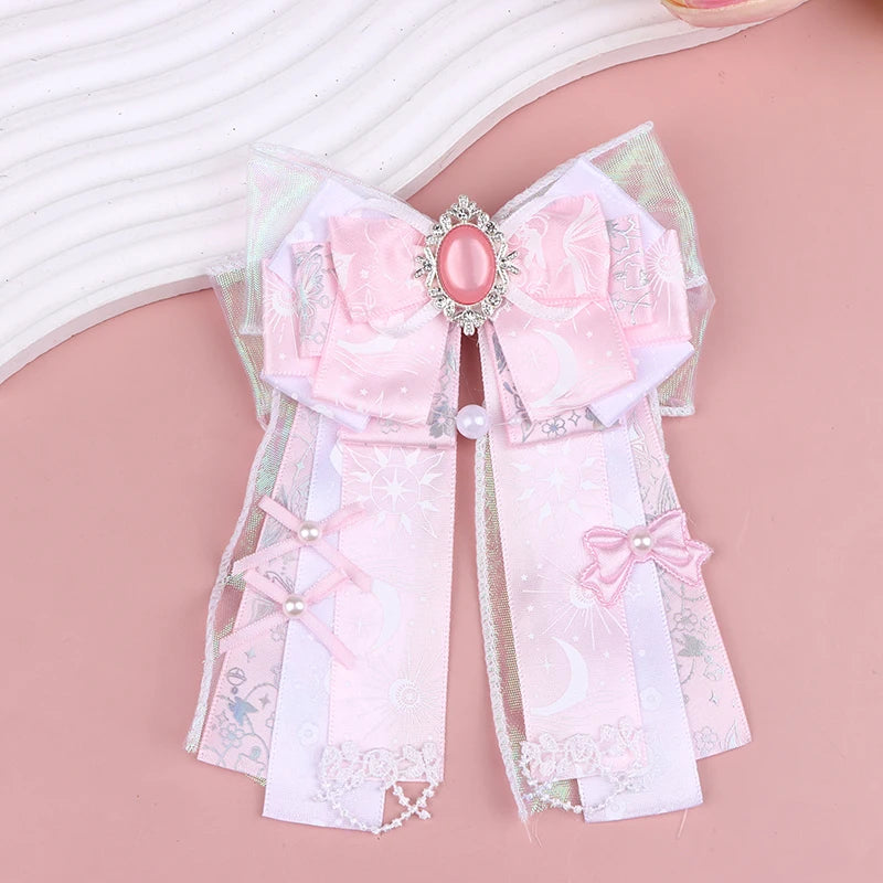 Ladies Lolita Bow Tie Butterfly Bow Versatile Ribbon Brooches Pins Shirts Skirts Accessories Handmade Jewelry Gifts Qme 01