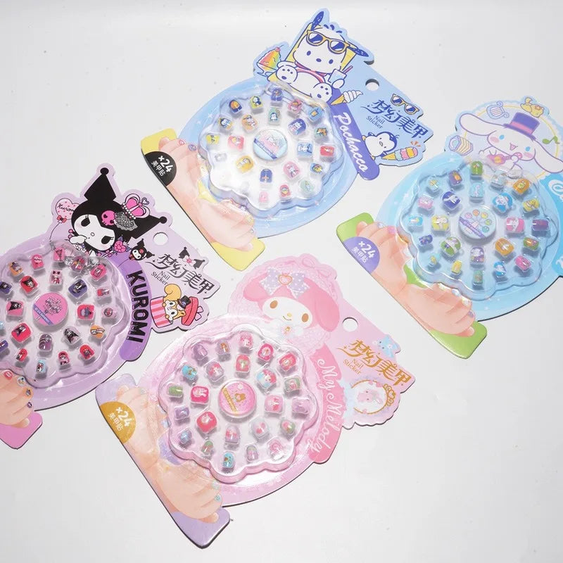 Hello Kitty Kuromi Series Nail Stickers Cute Students Birthday Toys Qme