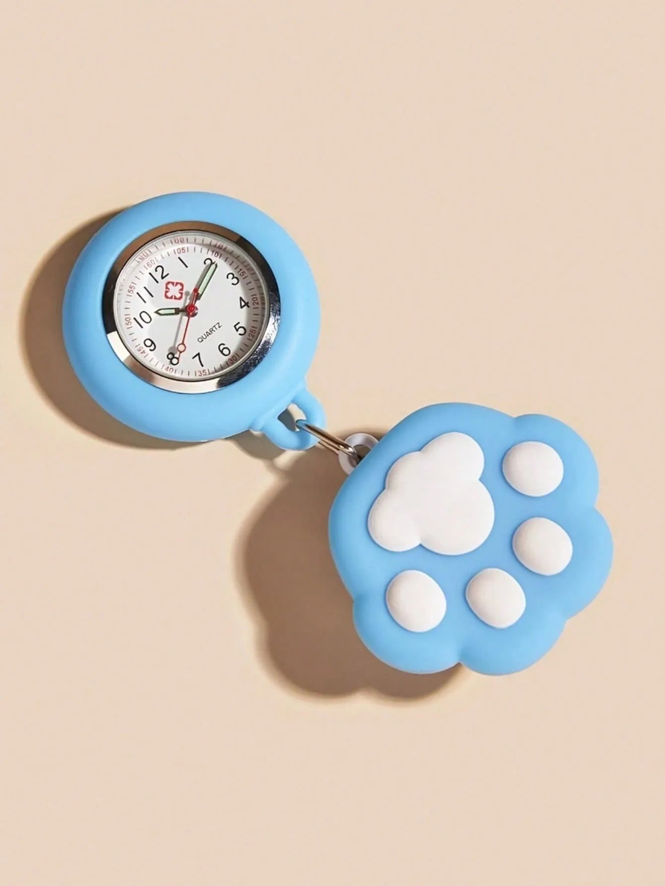 1 piece/set Cat Claw Nurse Watch Stretchable Nurse Hanging Watch Night Light Nurse Watch Pocket Watch Hanging Watch Doctor Qme blue
