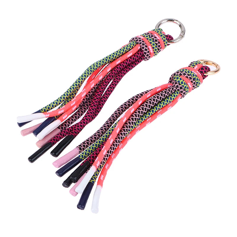 New Hardware Anti-theft Keychain Fashion Bag Accessories Tassel Female Bag Decoration Qme