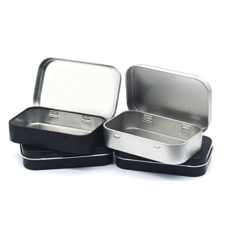 Metal Rectangular Empty Mini Tin Box Tinplate Push Candy Pill Cases Qme