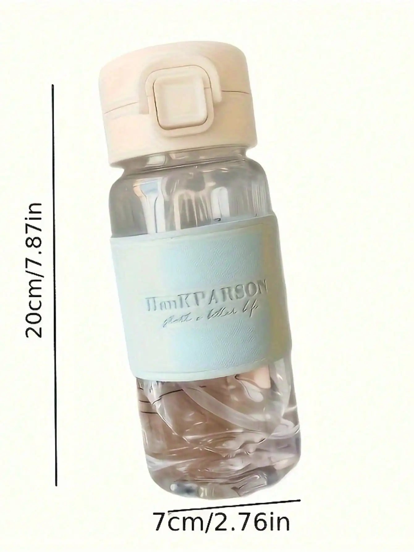 Leak-proof Sports Water Bottle Straw Flip Cap Oval-shaped PVC PET Qme