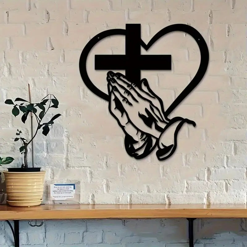 1Pcs Metal Cross Sign Wall Art Decoration Easter Thanksgiving Wall Hanging Decoration,Office Living Room Wall Decor Room Decor Qme