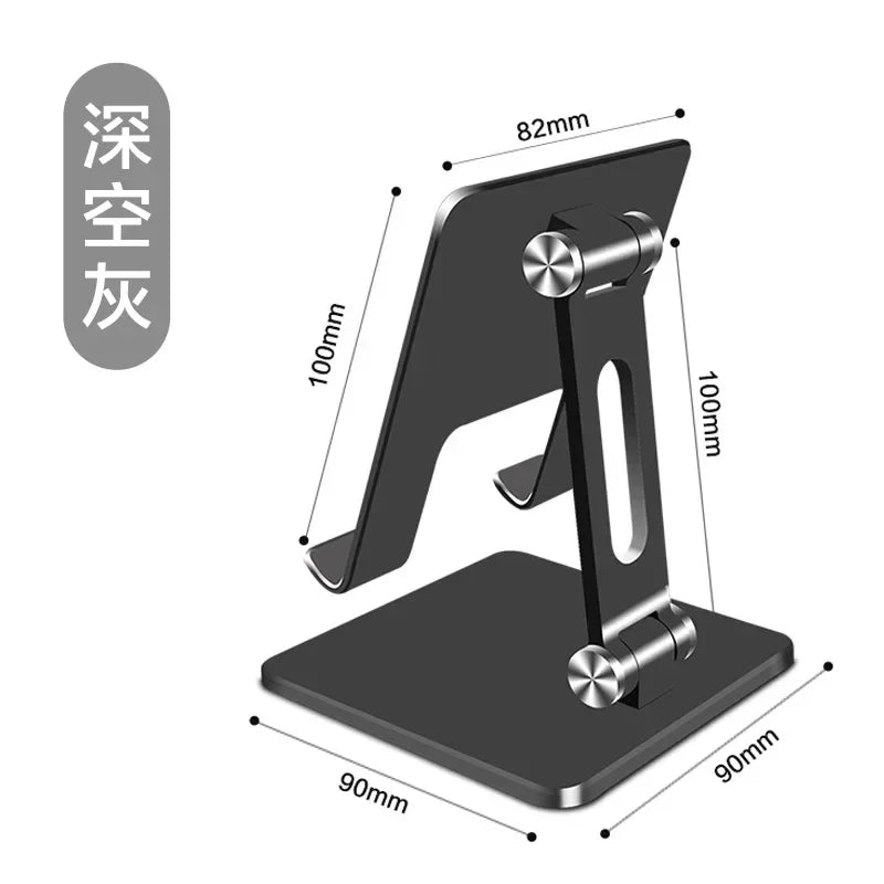 Metal Desk Mobile Phone Holder Stand for IPhone IPad Xiaomi Adjustable Desktop Tablet Holder Universal Tablet Stands Qme silver grey