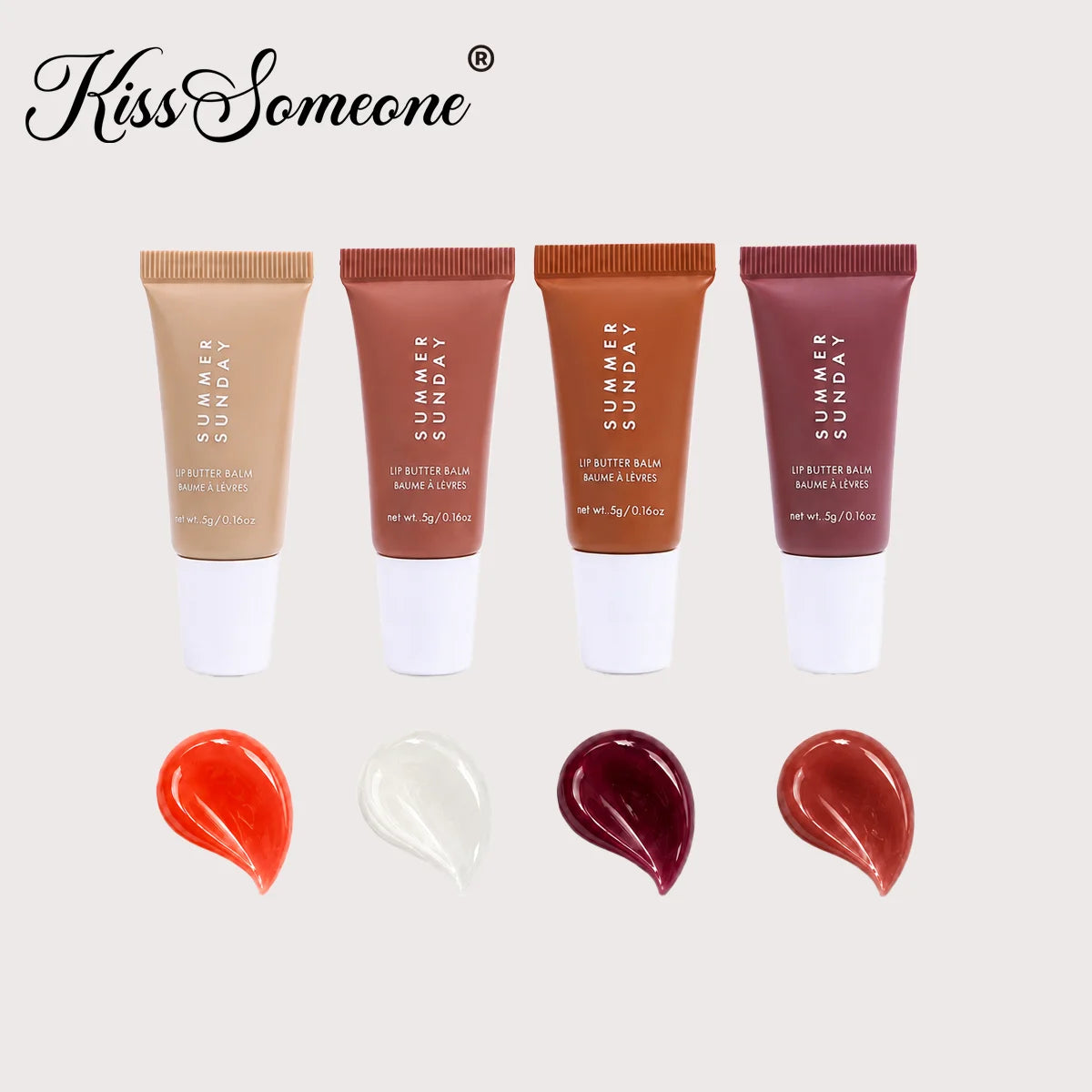 4PCS Lip Gloss Set Long Lasting Waterproof High Pigment Non-Sticky Lip Tint Kit Daily Wear Makeup Gift， Set Dewy Finish Moistur Qme