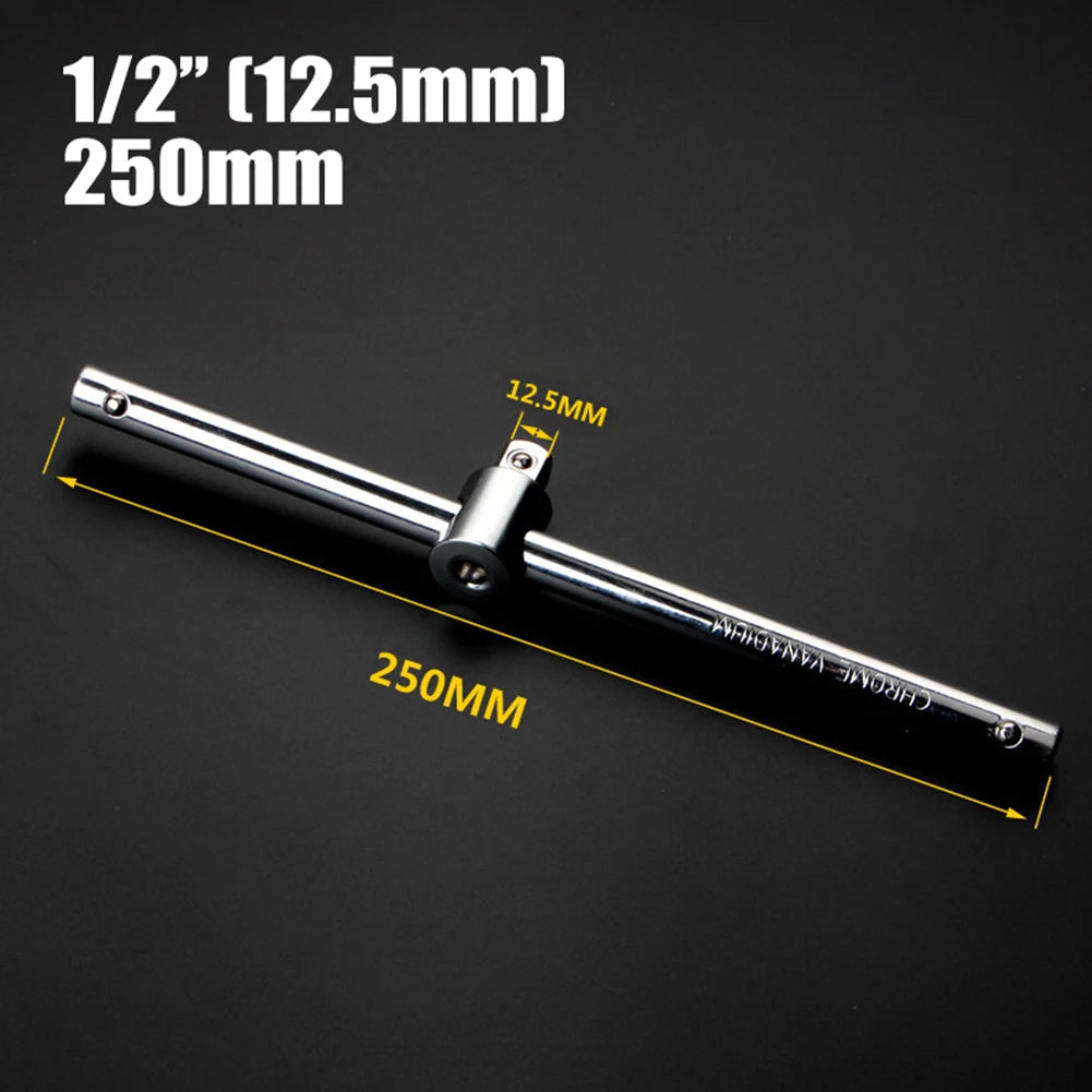 Repair Tool Sliding Rod 1/4 3/8 1/2 Chrome Vanadium Steel Extension Silver Slide Bar Socket Adapter Sliding Rod Qme 250mm