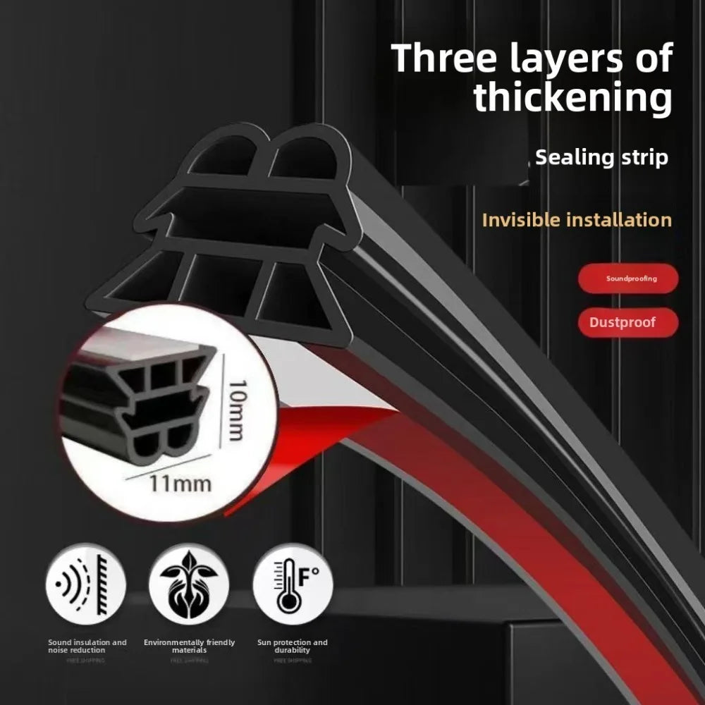 1M-12M Home Door Sealing Seal Strip Weather Stripping Strip for Door Sealing Gap Filler Noise Blocker Foam Windproof Tape Qme
