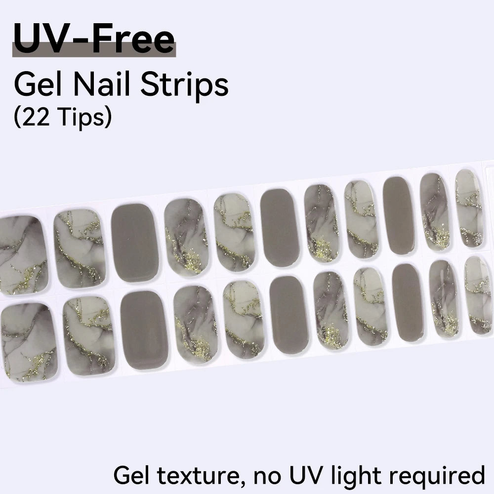 22Tips Sparkling Leopard Pattern Full Cover Nail Stickers French Qme BSA-0265