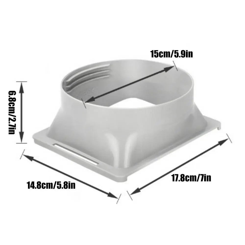 Portable AC Exhaust Hose Connector Square Universal 5.9in Mobile AC Exhaust Hose Adapter For Clockwise Counterclockwise Threads Qme China Mainland Gray