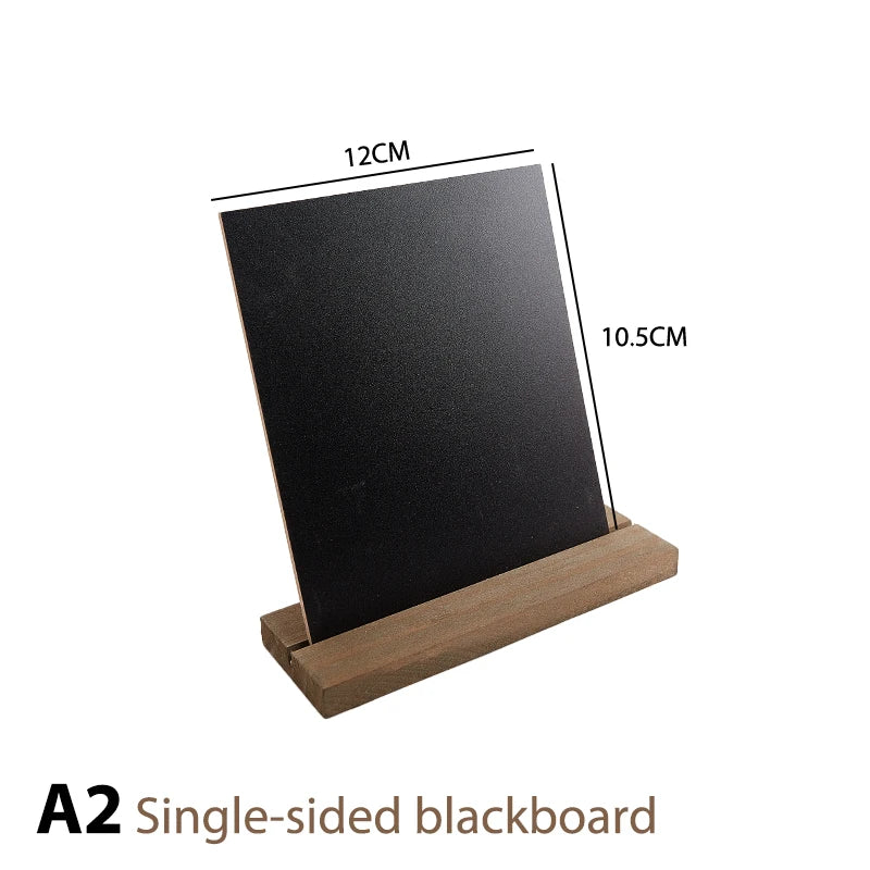 Message Board Display Sign Wooden Base Price Tag Black Chalkboards Qme 10.5x12CM