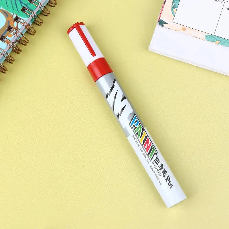 Waterproof Marker Paint Pen Vehicle Touch-up Tyre Oily Markers Quick Qme Red