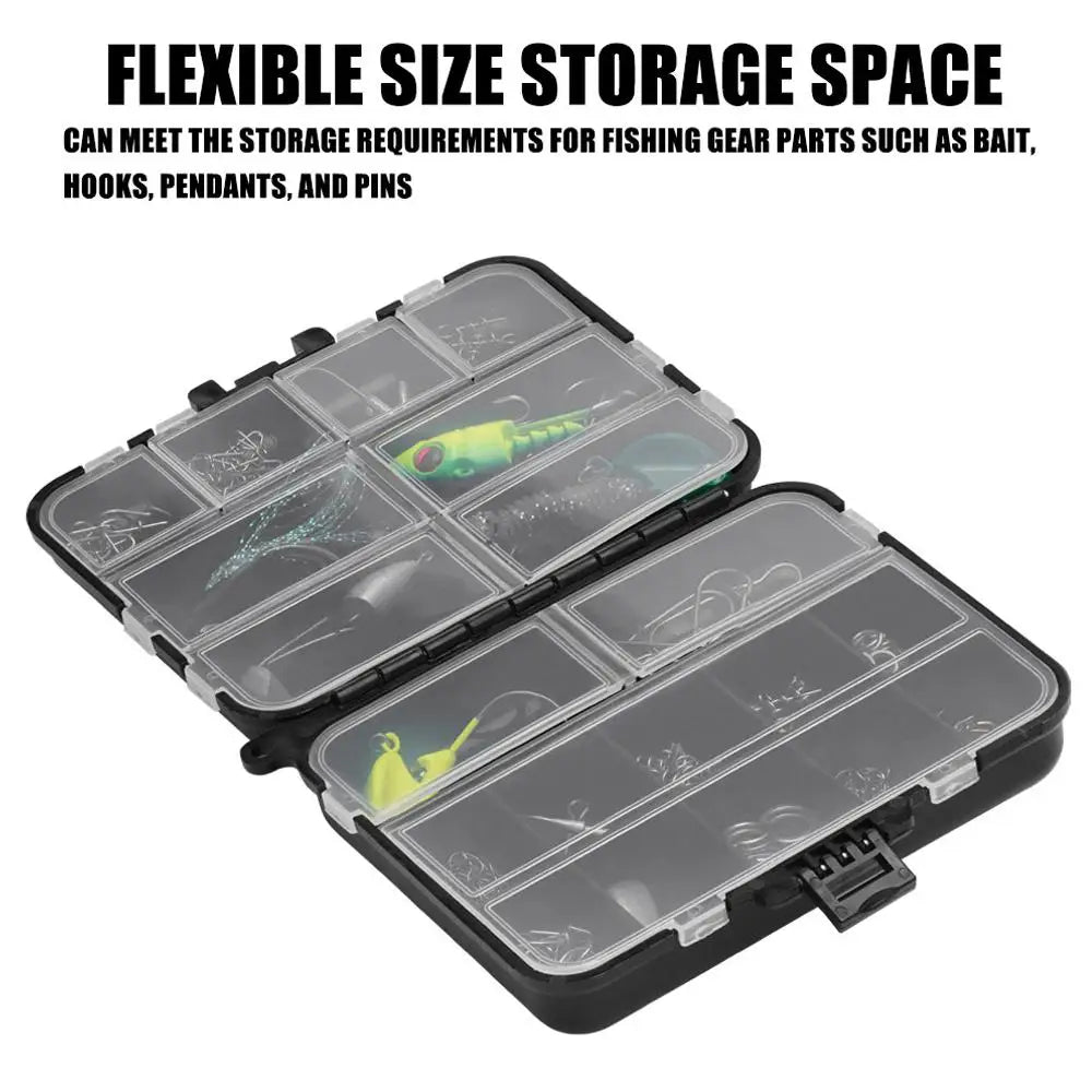 Small Fishing Tackle Box Portable Case Hooks Lure Baits Storage Box Containers Storing Swivels Jigs Hooks Sinker,10 Compartments Qme