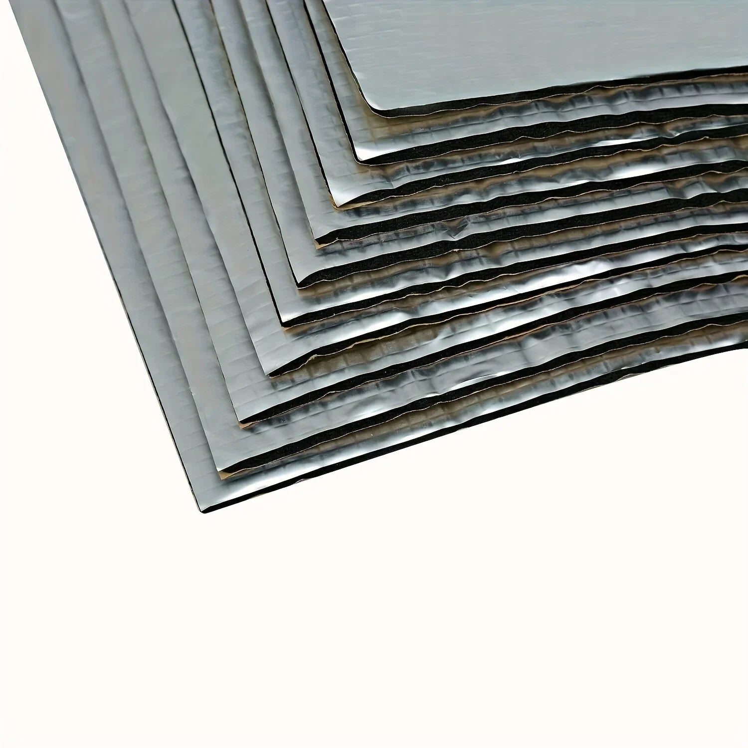 10pcs Heavy Duty Car Sound Deadening Mats, 9.85"x7.09", 5mm Thick – Fireproof Foam with Aluminum Coating for Noise Reduction Qme