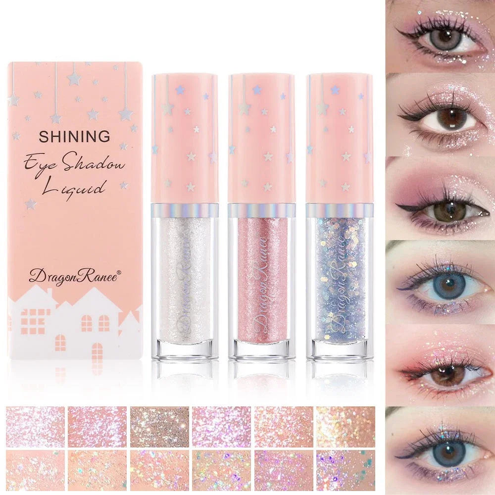 Blue Sequins Liquid Eyeshdaow Glitter Gel Shiny Metallic Eyeliner Pen Diamond Shimmer Waterproof Eye Beauty Party Makeup Tool Qme