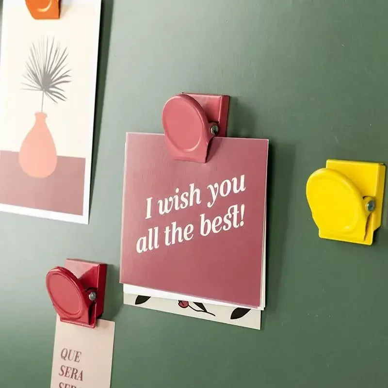 5-Piece Magnetic Office & Fridge Clips Multi-Color Multi-Functional File Organizers Suitable for Home, Kitchen, and Office Use Qme