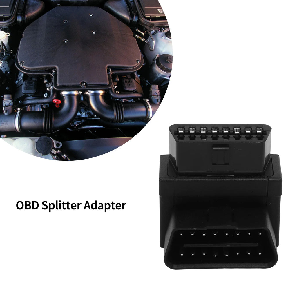 OBD Splitter Converter Anti Crack Portable 16 Pin OBD2 Adapter 16 Pin Male To 2 Female for Diagnostic Extender Qme