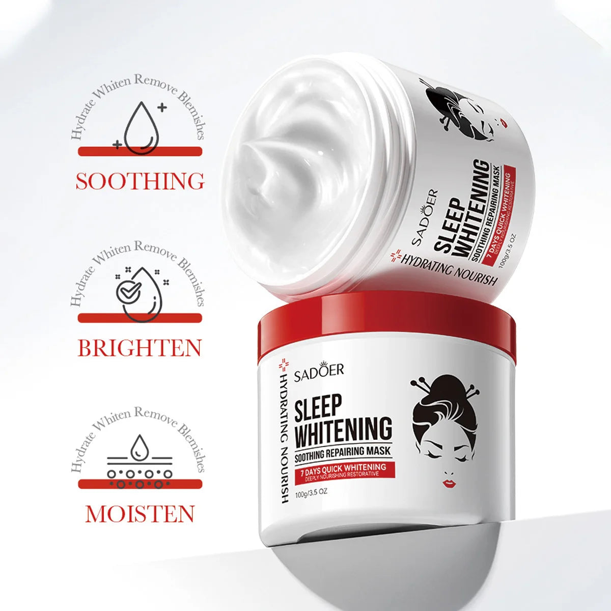 Kojic Acid Sleep Whitening Moisturizing Facial Mask Skin Care Cream Qme