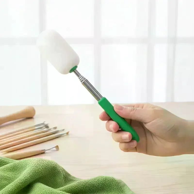 Telescoping Pottery Sponge Tool Set, High Absorbency Water Removal Wand with Replacement Heads, Cleaning Stick for Clay Pottery Qme