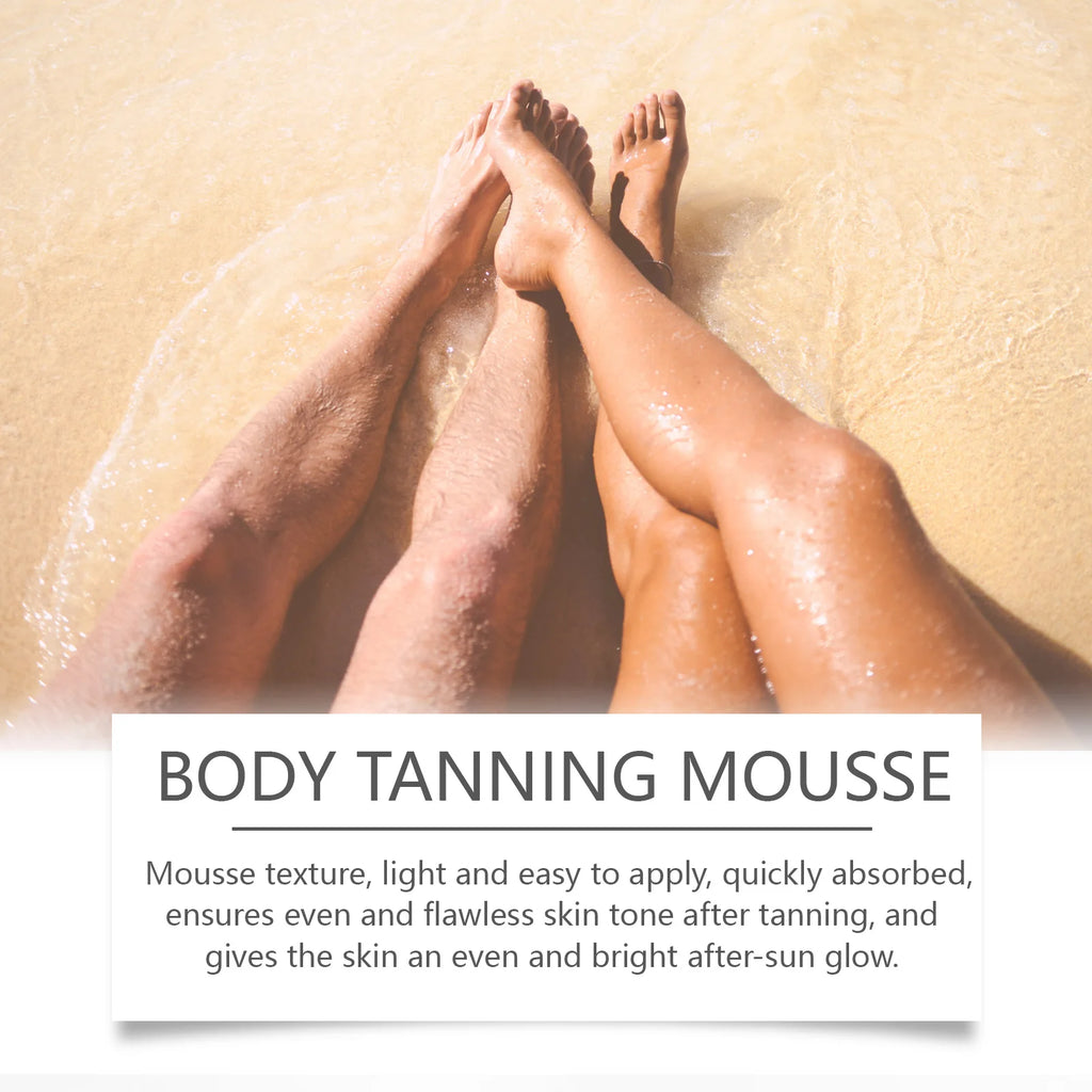 Body Self Tanning Mousse Fake Tan Bronze Skin Quick Natural Tanning Mousse Body Bronzer Sunless Self Tanner Face Body Outdoor Qme