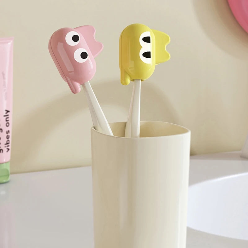 Plastic Clip Cartoon Toothbrush Portable Head Cover Dustproof Qme