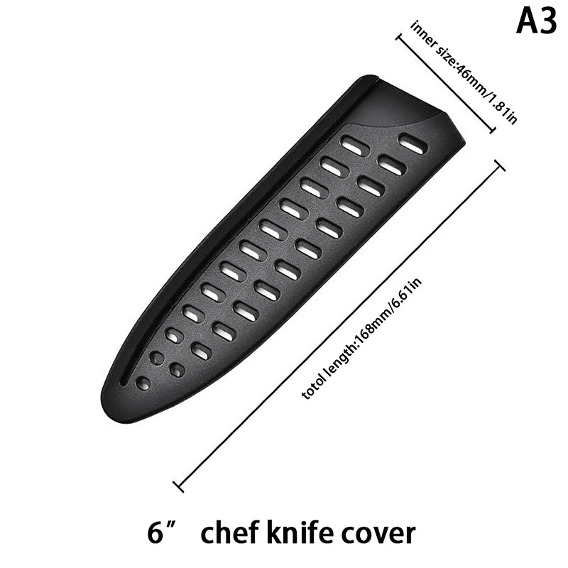 Kitchen Knife Sheath Black Plastic Knife Covers Knife Blade Protector Cover Edge Guards Case Boning Fruit Bread Chef Knife Tool. Qme A3