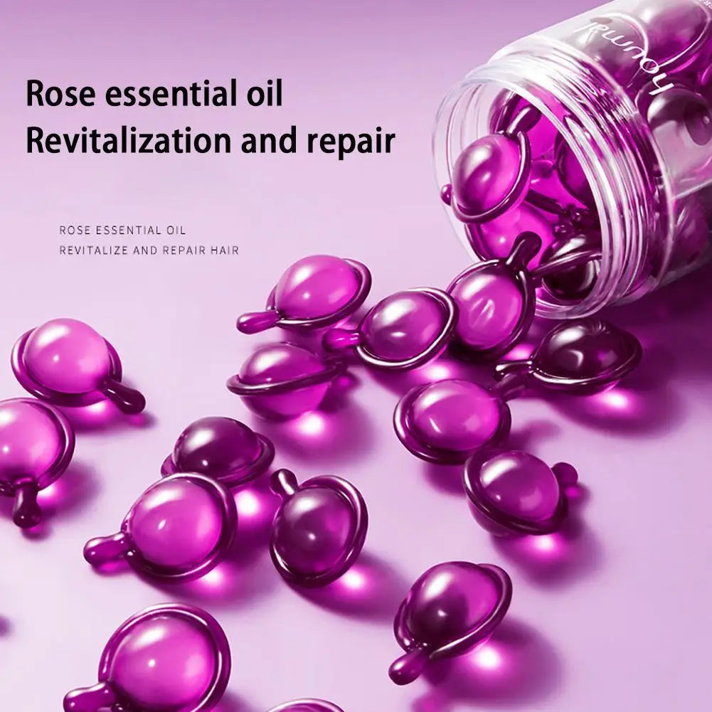 Hair Styling Serum Frizzy Dry Rose Essence Oil Capsules Leave-in Anti Qme