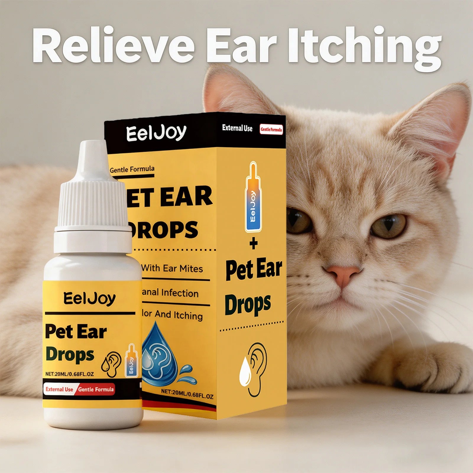 Pet Ear Care Drop Removing Earwax Eliminate Ear Mites Relieve Itching Prevent Infection Gentle Formula Pet Ear Cleaning Solution Qme