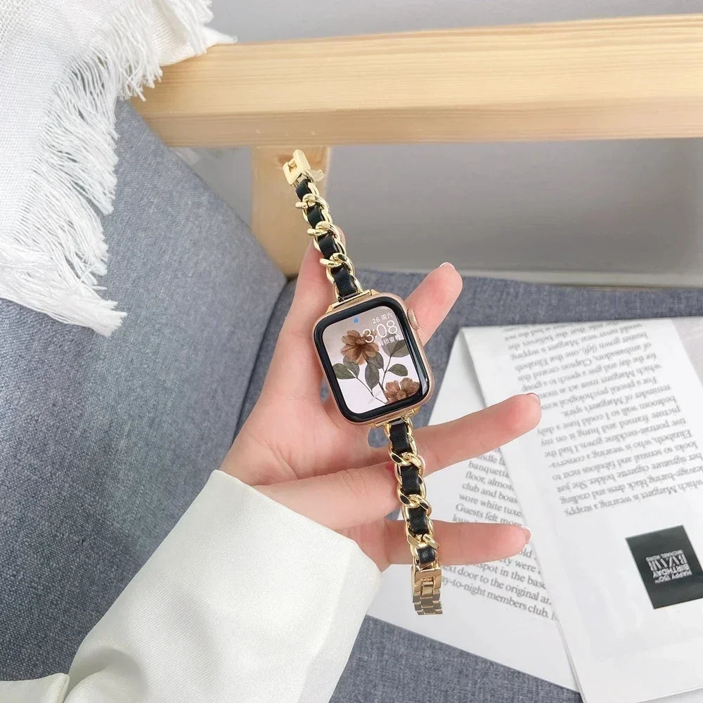 Stainless Steel Strap for Apple Watch Band 49mm 38mm 42mm 40mm 44mm Metal Bracelet iWatch Series 8 7 6 SE 5 4 3 2 1 ultra Strap Qme