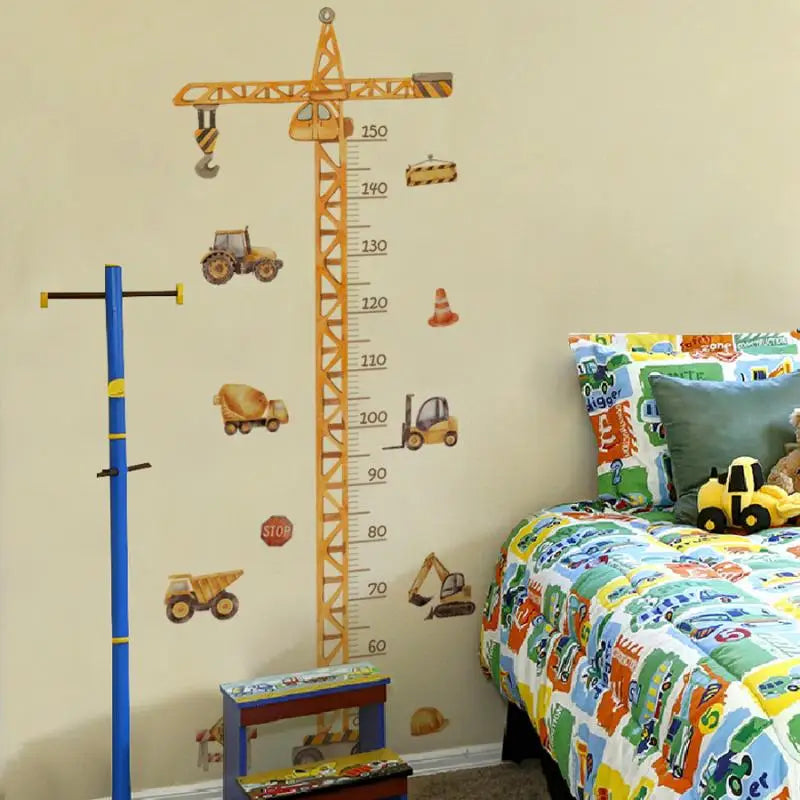 Measurement Decal Removable Self-adhesive Vinyl Cartoon Crane Qme