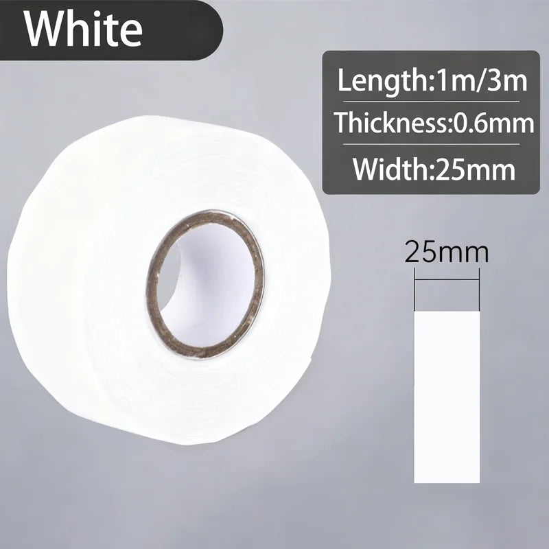 Silicone Self-Adhesive Waterproof Tape Insulation Flame Retardant Silicone High Temperature Resistant Water Pipe, Wire Qme White-1PCS 3M 25mm