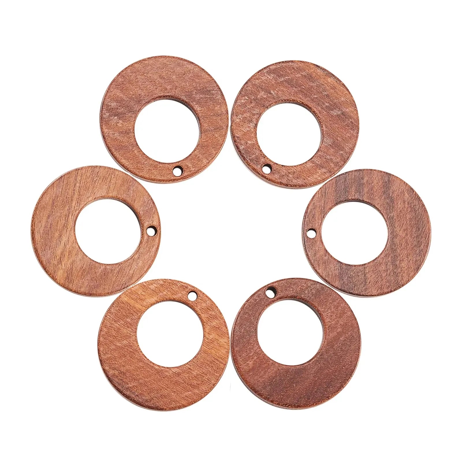 20Pcs Vintage Natural Wood Charms Flat Round Teardrop Saddle Brown Wooden Pendants Bulk for Women Jewelry Earrings Making Qme 7.4x7.2x1.7cm 3