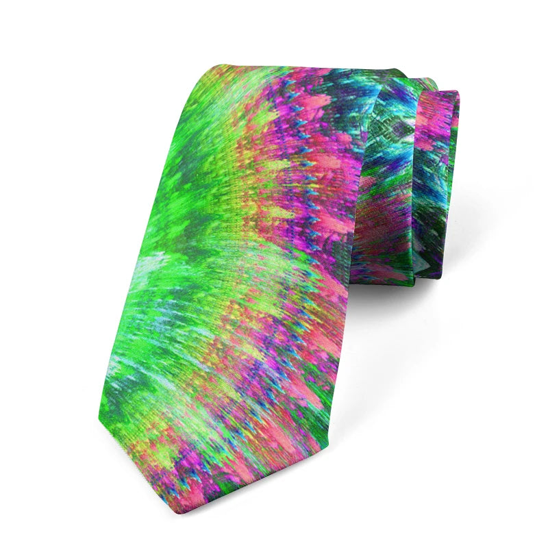 Funny Frog Sunflower Print Men's Tie Fashion Business Personality Qme style8