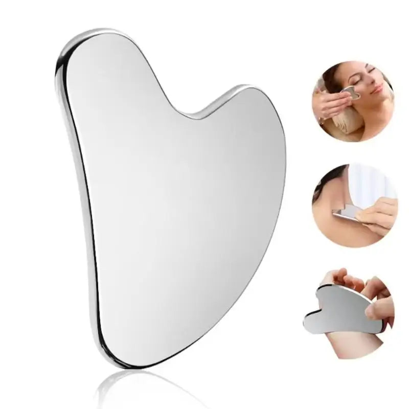 Stainless Steel Gua Sha Scraper Heart Shape Universal Face Massager Qme