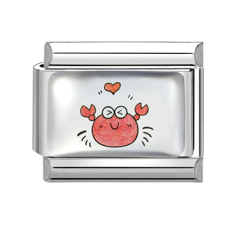 Fashion Kawaii Cute Dolphin Crab Cats Italian Charm Link Fit Bracelet