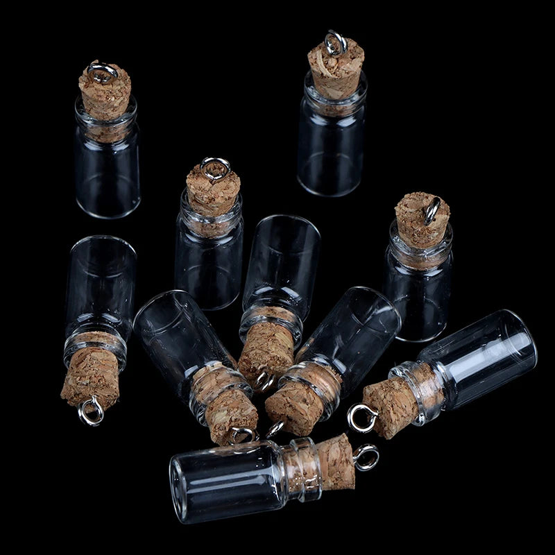 10Pcs Mini Glass Bottles Small Vials Cork Glass Jars Multi Usage Cork Wish Glass New Qme