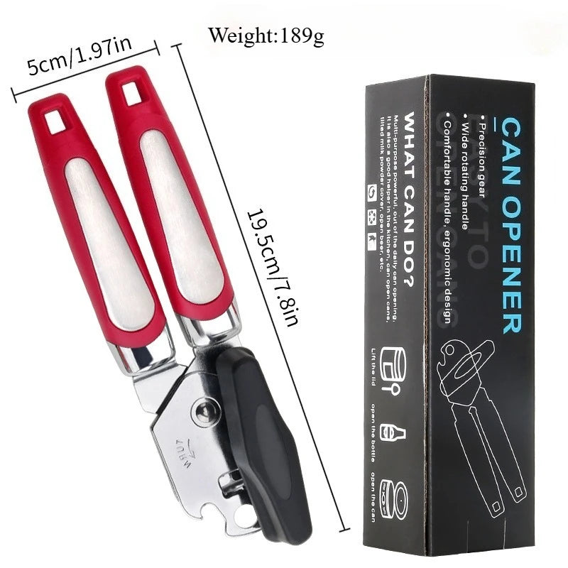 1-2pcs Stainless Steel 3-in-1 Manual Can Opener, Multifunctional Beer Bottle Opener, Kitchen Jar & Tin Can Opening Tool for Home Qme