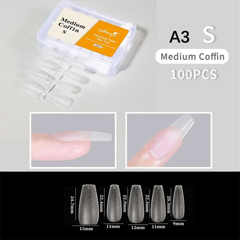 Soft Gel Nail Tips Full Cover Press Fake Nails Professional Supplies Qme A3