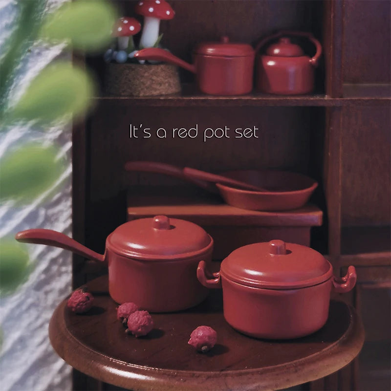 Miniature Dolls House Pot Cookware Kitchen Utensils Decorative Qme