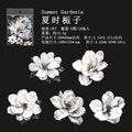 TIANZI 10pcs/pack Ink Dyed Flowers PET Stickers DIY Scrapbooking Materials Vintage Decorative Junk Journal Sticker Stationery Qme D