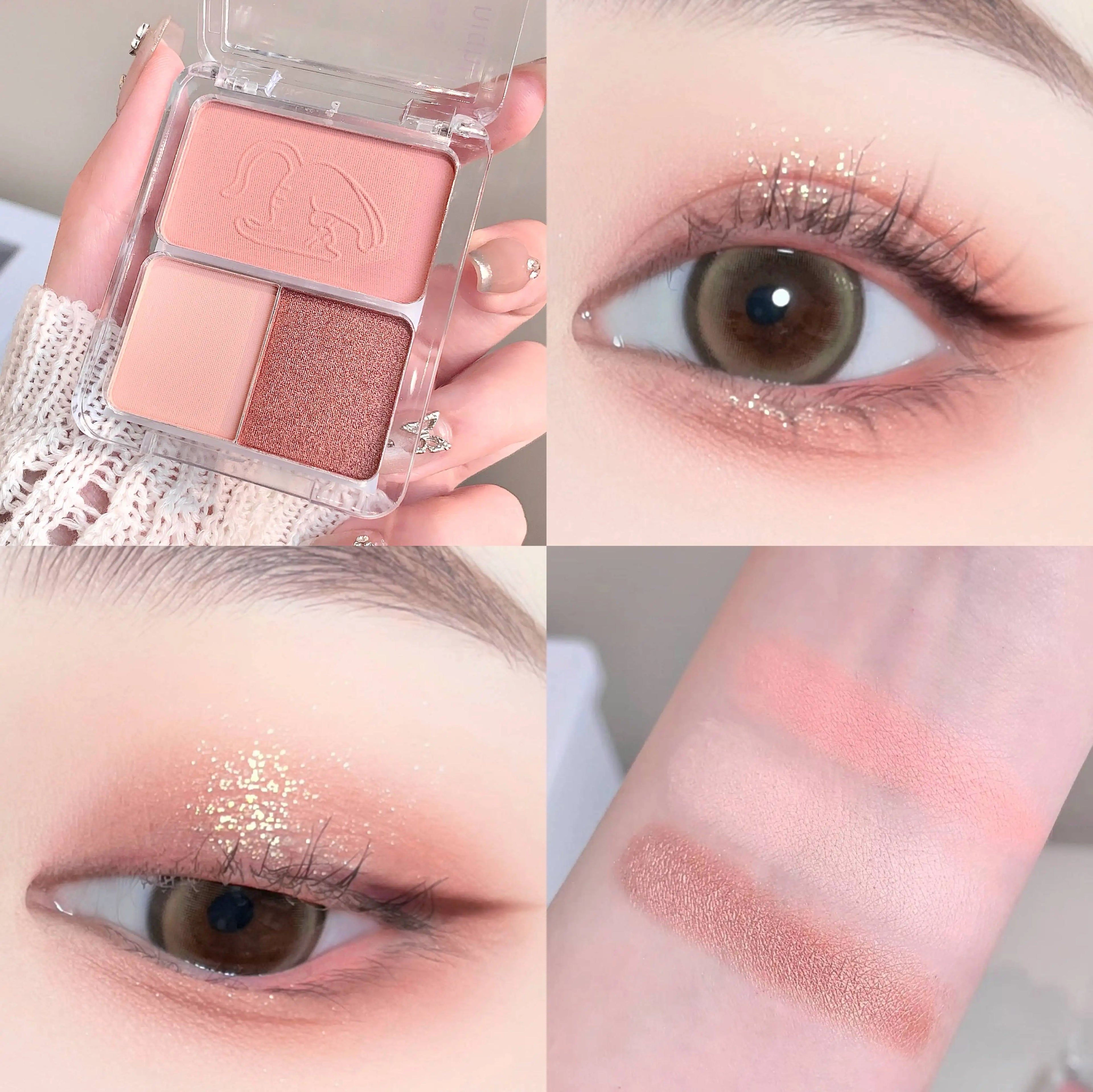 QMN Three-color Eyeshadow Palette Matte Pearlescent Long-lasting Qme QM2018-5