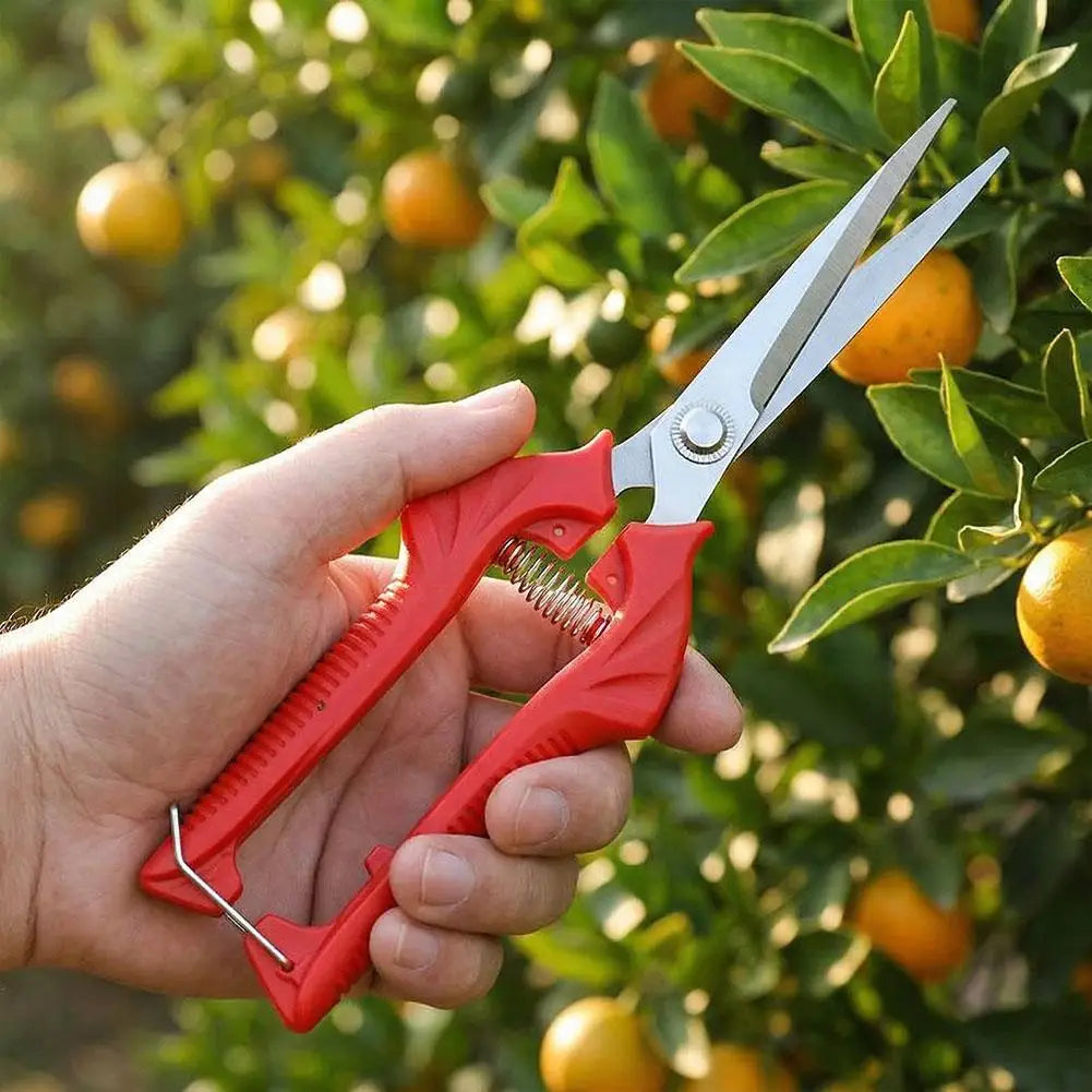 One-handed Sharp Blade Pruning Shears Branch Grass Garden Fruit Tree Trimming Scissors Knife Non-slip Handle Cutting Knife Tools Qme