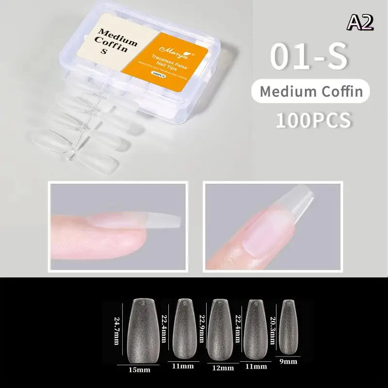 Box Thin Press-on Fake Nails DIY No Polishing Trace Easy Removal Nail Qme A2