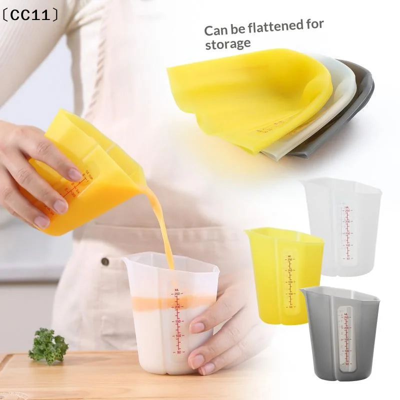 Silicone Measuring Cup Scale Transparent Heat Resistant Soft Baking Qme